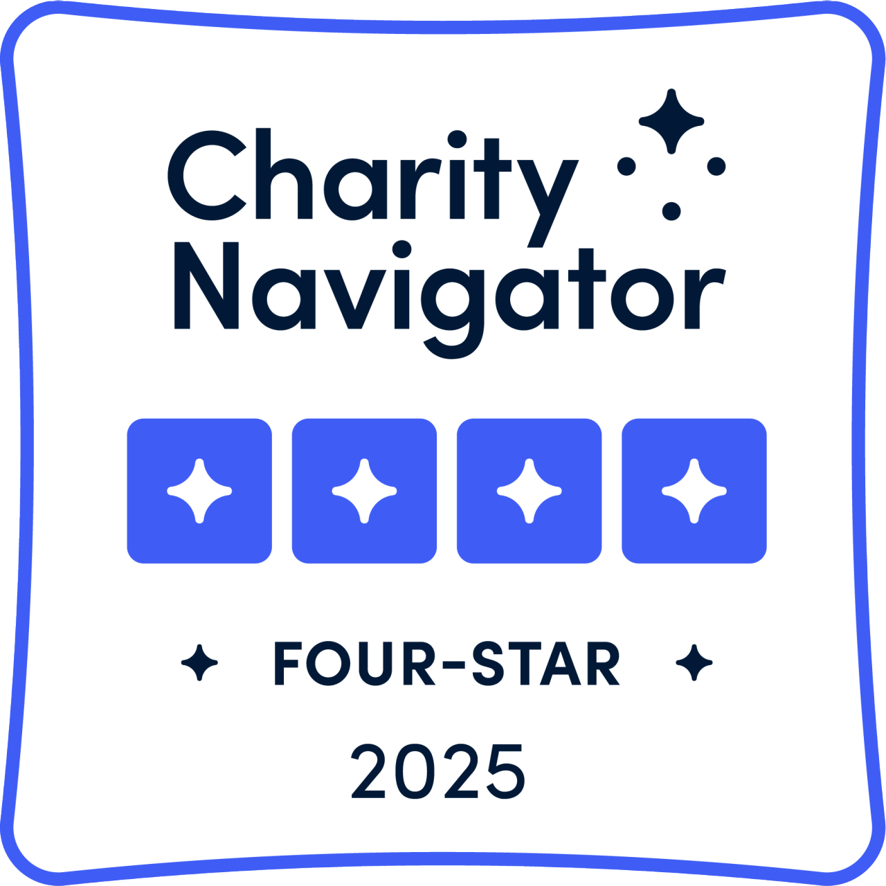 Charity Navigator 4-star badge for 2025