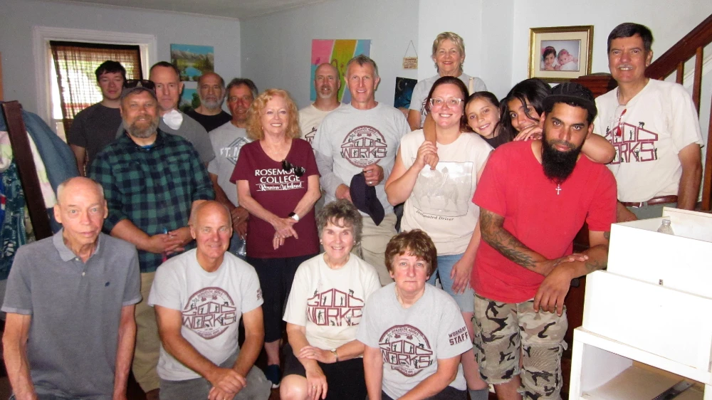 A group of St. Elizabeth parishioners volunteering with Good Works